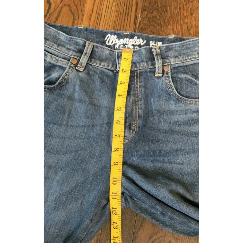 Wrangler Retro Slim Boot Men's 30x32 Blue Medium Wash Western Cowboy Rodeo Denim